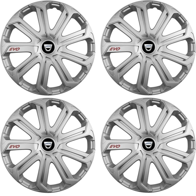 Auto si Moto - Anvelope si jante - Accesorii roti - Capace roti - Set 4 Capace Roti Evo Gri R14, Pentru Dacia - Infinity.ro