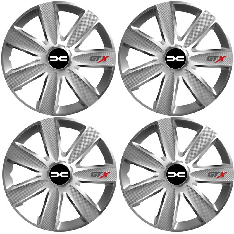 Auto si Moto - Anvelope si jante - Accesorii roti - Capace roti - Set 4 Capace Roti GTX Gri R16, Pentru Dacia Nou - Infinity.ro