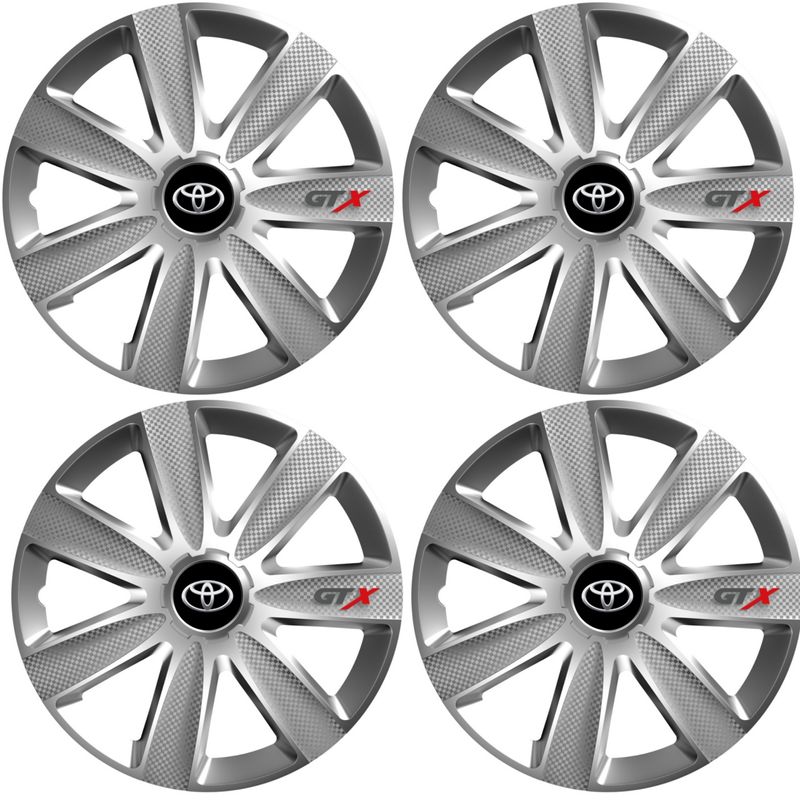 Auto si Moto - Anvelope si jante - Accesorii roti - Capace roti - Set 4 Capace Roti GTX Gri R17, Pentru Toyota - Infinity.ro