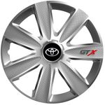Auto si Moto - Anvelope si jante - Accesorii roti - Capace roti - Set 4 Capace Roti GTX Gri R14, Pentru Toyota - Infinity.ro