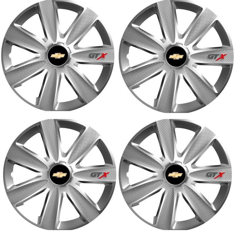 Auto si Moto - Anvelope si jante - Accesorii roti - Capace roti - Set 4 Capace Roti GTX Gri R17, Pentru Chevrolet - Infinity.ro