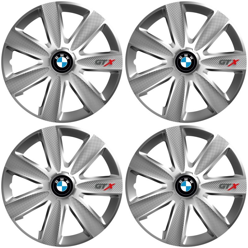 Auto si Moto - Anvelope si jante - Accesorii roti - Capace roti - Set 4 Capace Roti GTX Gri R15, Pentru BMW - Infinity.ro
