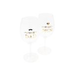 Casa si Gradina - Bucatarie si vesela - Cani si pahare - Pahare - Set 2 pahare vin, cristal ecologic, 440 ml, Nekupto - Awesome Dad & Awesome Mum - Infinity.ro