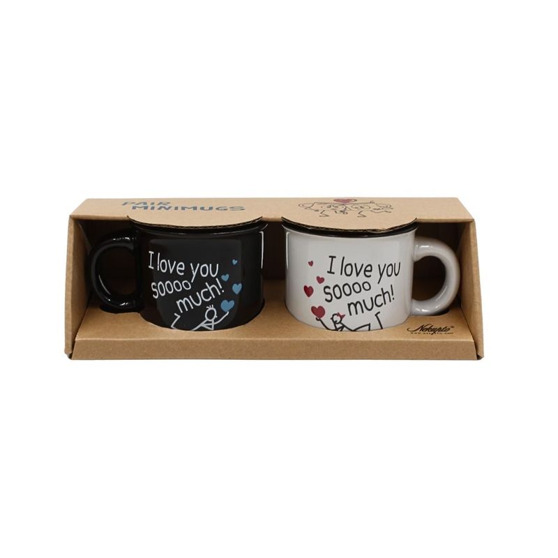 Casa si Gradina - Bucatarie si vesela - Cani si pahare - Cani si cesti - Set 2 Cesti Espresso, Nekupto – “I love you soooo much!”, 2 x 80 ml - Infinity.ro