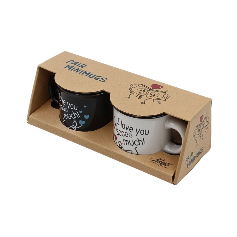 Casa si Gradina - Bucatarie si vesela - Cani si pahare - Cani si cesti - Set 2 Cesti Espresso, Nekupto – “I love you soooo much!”, 2 x 80 ml - Infinity.ro