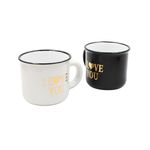 Casa si Gradina - Bucatarie si vesela - Cani si pahare - Cani si cesti - Set 2 Cesti Espresso, Nekupto – “I ♥ YOU”, 2 x 80 ml - Infinity.ro