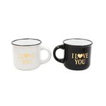 Casa si Gradina - Bucatarie si vesela - Cani si pahare - Cani si cesti - Set 2 Cesti Espresso, Nekupto – “I ♥ YOU”, 2 x 80 ml - Infinity.ro