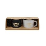 Casa si Gradina - Bucatarie si vesela - Cani si pahare - Cani si cesti - Set 2 Cesti Espresso, Nekupto – “I ♥ YOU”, 2 x 80 ml - Infinity.ro