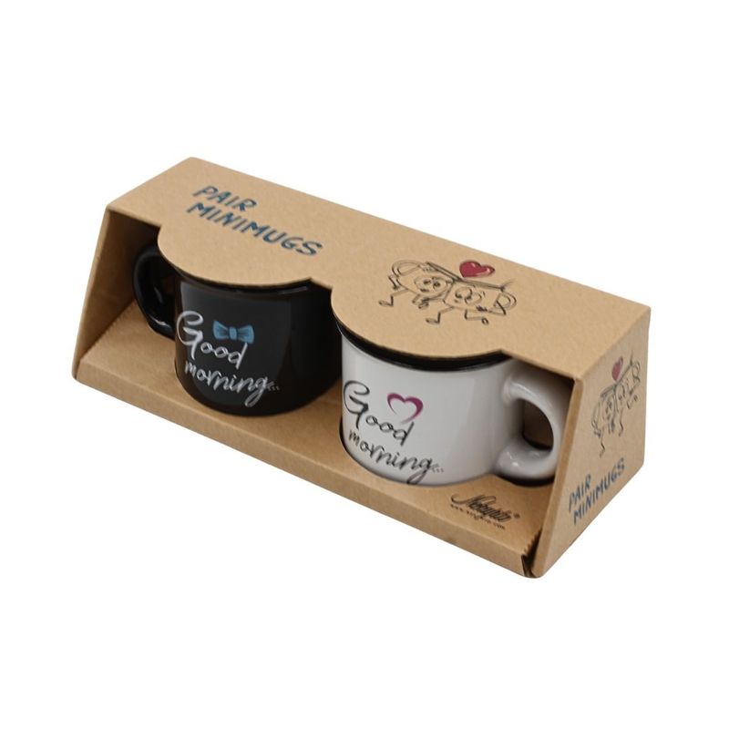 Casa si Gradina - Bucatarie si vesela - Cani si pahare - Cani si cesti - Set 2 Cesti Espresso, Nekupto – “Good Morning”, 2 x 80 ml - Infinity.ro