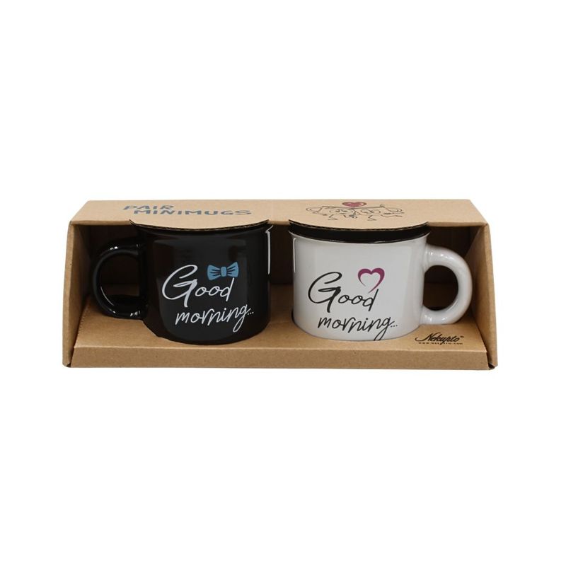 Casa si Gradina - Bucatarie si vesela - Cani si pahare - Cani si cesti - Set 2 Cesti Espresso, Nekupto – “Good Morning”, 2 x 80 ml - Infinity.ro