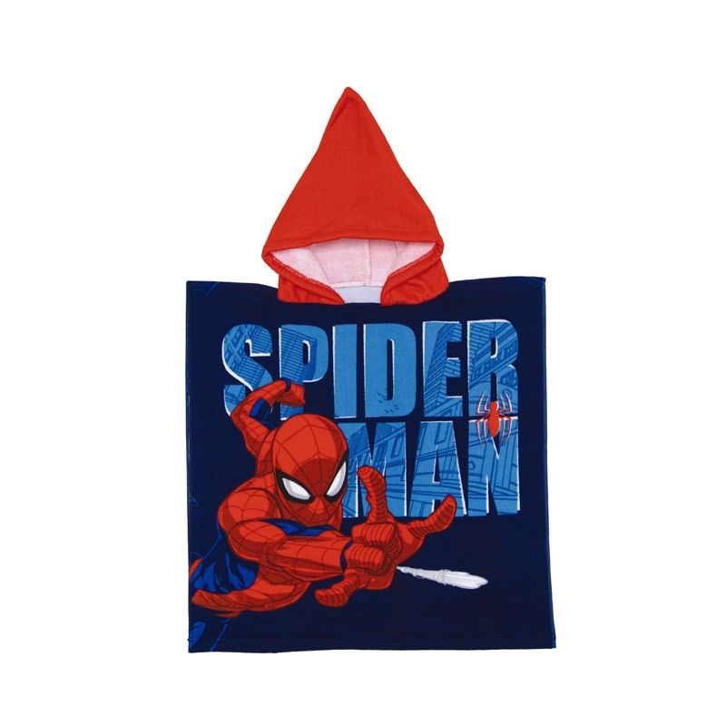 Jucarii, Copii si Bebe - Igiena si ingrijire - Baia bebelusului - Prosoape si halate de baie copii - Prosop de plaja, Poncho, pentru copii, model Spiderman, 55x55 cm, Arditex - Infinity.ro