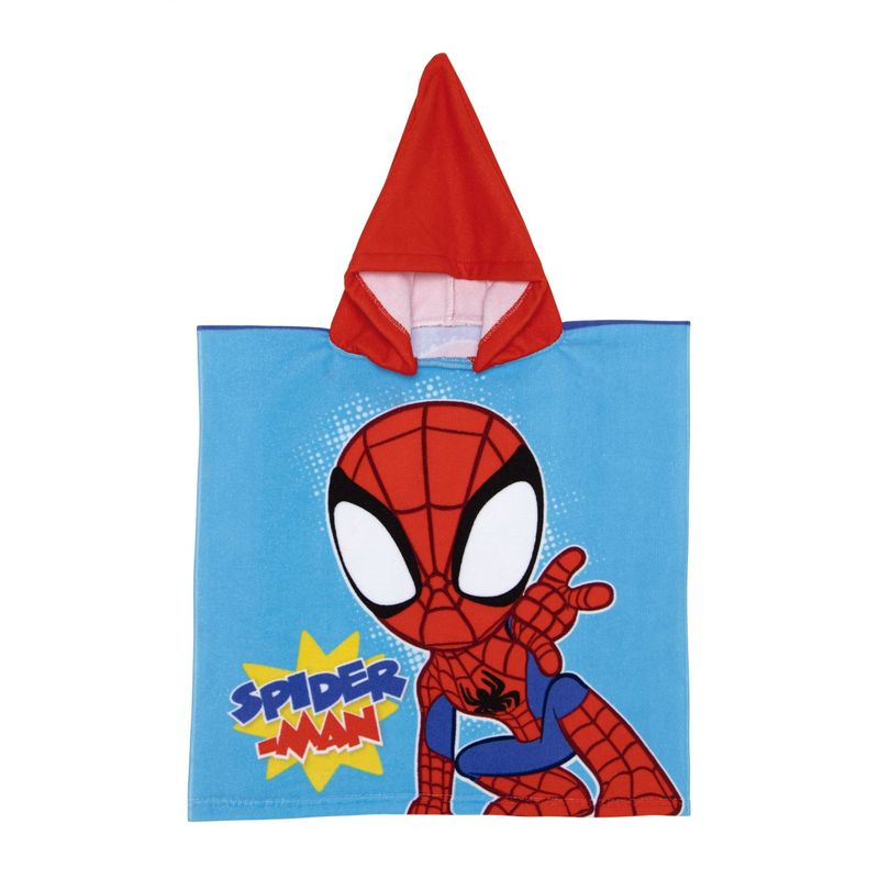 Jucarii, Copii si Bebe - Igiena si ingrijire - Baia bebelusului - Prosoape si halate de baie copii - Prosop de plaja, Poncho, pentru copii, model Spidey Friends, 55x55 cm, Arditex - Infinity.ro