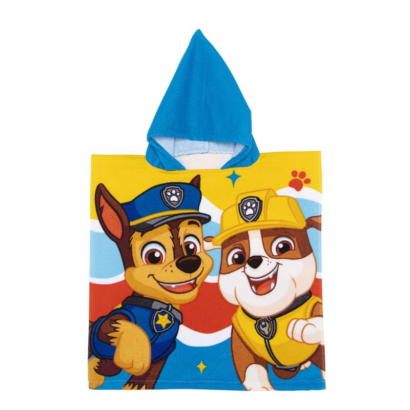 Jucarii, Copii si Bebe - Igiena si ingrijire - Baia bebelusului - Prosoape si halate de baie copii - Prosop de plaja, Poncho, pentru copii, model Paw Patrol, 55x55 cm, Arditex - Infinity.ro