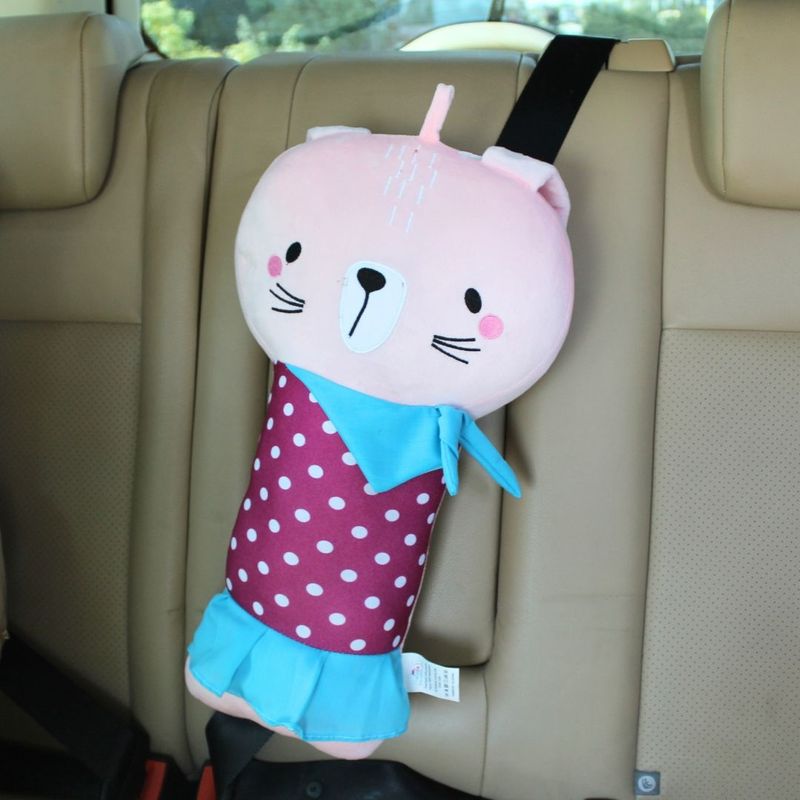 Jucarii, Copii si Bebe - Carucioare si articole de transport - Accesorii transport copii - Perna pentru centura de siguranta, Giftdesign, 50x24 cm, din microfibra si bumbac PP, model iepuras - Infinity.ro