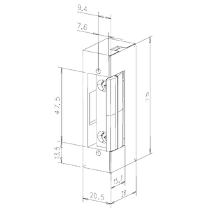 Yala electromagnetica de toc, consum redus, fail safe, alimentare 12 Vcc - ASSA ABLOY E7R-E9139