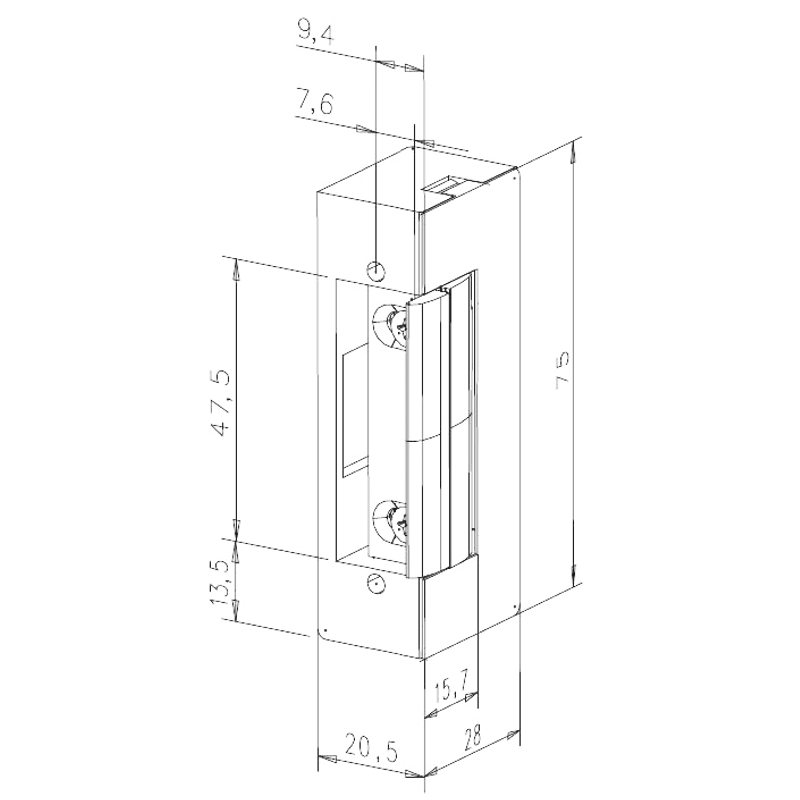 Casa si Gradina - Electrice - Smart Home - Control acces si accesorii - Yala electromagnetica de toc, consum redus, fail safe, alimentare 12 Vcc - ASSA ABLOY E7R-E9139 - Infinity.ro