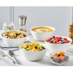 Casa si Gradina - Bucatarie si vesela - Vesela si tacamuri - Farfurii si boluri - Set 4 boluri portelan, alb, 1000ml, boluri mari supa, paste, salata, cereale, rezistente, cu design modern - Infinity.ro