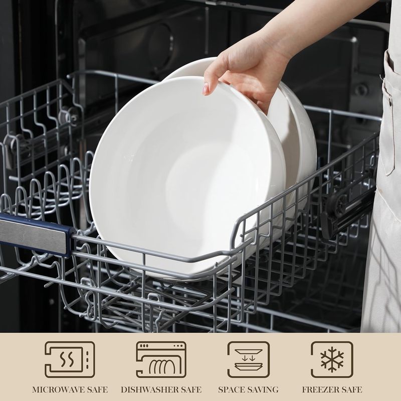 Casa si Gradina - Bucatarie si vesela - Vesela si tacamuri - Farfurii si boluri - Set boluri mari portelan 2 piese, 26 cm 3370 ml – bol salata, supa, paste, rezistent la cuptor si masina de spalat - Infinity.ro