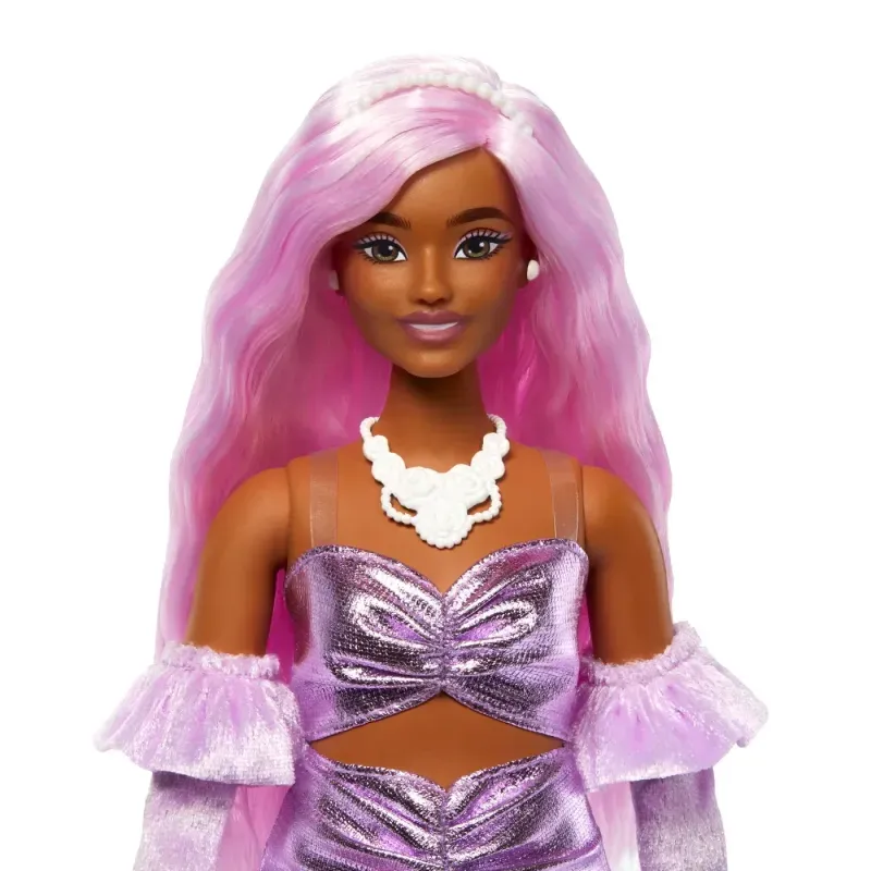 Jucarii, Copii si Bebe - Jucarii si jocuri - Papusi si accesorii - Papusi - Papusa Barbie Cu Par Mov - Infinity.ro