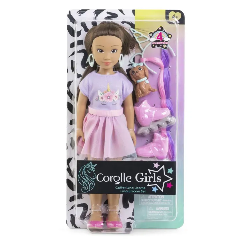 Jucarii, Copii si Bebe - Jucarii si jocuri - Papusi si accesorii - Papusi - Papusa Luna Unicorn Set Girls Corolle, 28 cm - Infinity.ro