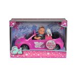 Jucarii, Copii si Bebe - Jucarii si jocuri - Papusi si accesorii - Papusi - Papusa Evi Love cu masinuta Beetle si catel, 12 cm, Multicolor - Infinity.ro