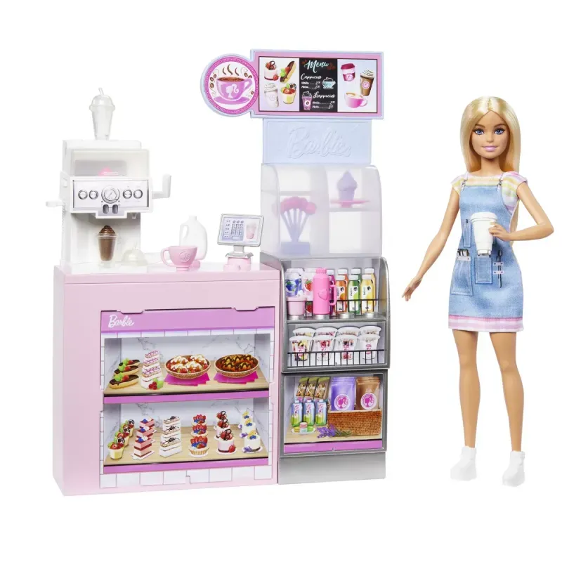 Jucarii, Copii si Bebe - Jucarii si jocuri - Papusi si accesorii - Papusi - Set de joaca cu papusa Barbie, Cafenea - Infinity.ro