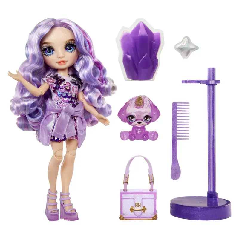 Jucarii, Copii si Bebe - Jucarii si jocuri - Papusi si accesorii - Papusi - Set papusa cu accesorii Rainbow, Violet Willow - Infinity.ro