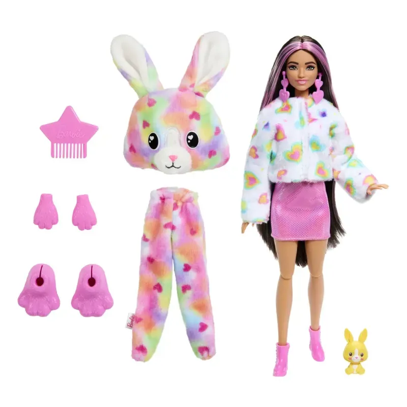 Jucarii, Copii si Bebe - Jucarii si jocuri - Papusi si accesorii - Papusi - Papusa Barbie, Cutie Reveal, Iepure, 10 surprize - Infinity.ro