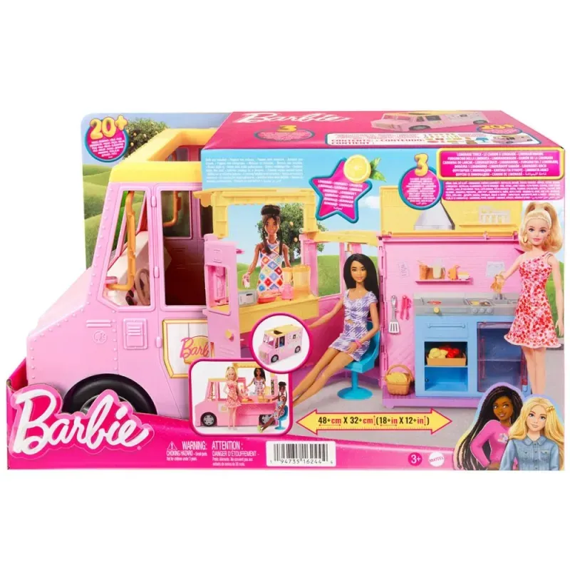 Jucarii, Copii si Bebe - Jucarii si jocuri - Papusi si accesorii - Papusi - Camionul pentru limonada, Barbie, 25 piese - Infinity.ro