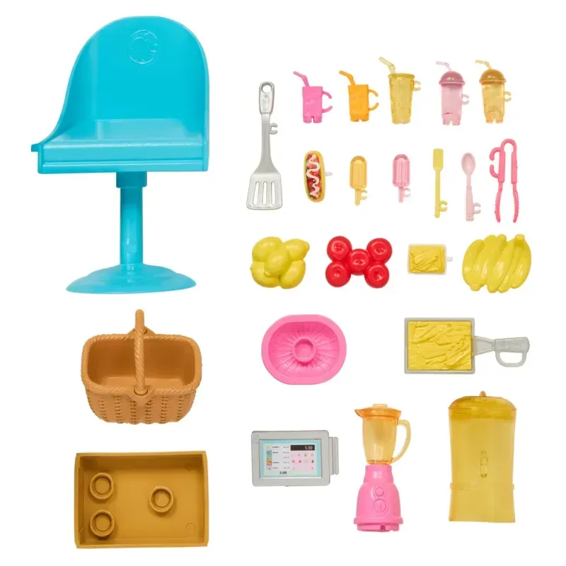 Jucarii, Copii si Bebe - Jucarii si jocuri - Papusi si accesorii - Papusi - Camionul pentru limonada, Barbie, 25 piese - Infinity.ro