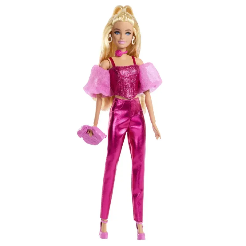 Jucarii, Copii si Bebe - Jucarii si jocuri - Papusi si accesorii - Papusi - Papusa Barbie, Deluxe Style, Metallic Pink Outfit - Infinity.ro