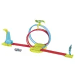 Jucarii, Copii si Bebe - Jucarii si jocuri - Vehicule si jucarii cu telecomanda - Masinute - Set masina si pista, Hot Wheels, Neon Speeders, Laser Stunt Slamway - Infinity.ro