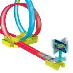 Jucarii, Copii si Bebe - Jucarii si jocuri - Vehicule si jucarii cu telecomanda - Masinute - Set masina si pista, Hot Wheels, Neon Speeders, Laser Stunt Slamway - Infinity.ro