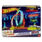 Jucarii, Copii si Bebe - Jucarii si jocuri - Vehicule si jucarii cu telecomanda - Masinute - Set masina si pista, Hot Wheels, Neon Speeders, Laser Stunt Slamway - Infinity.ro
