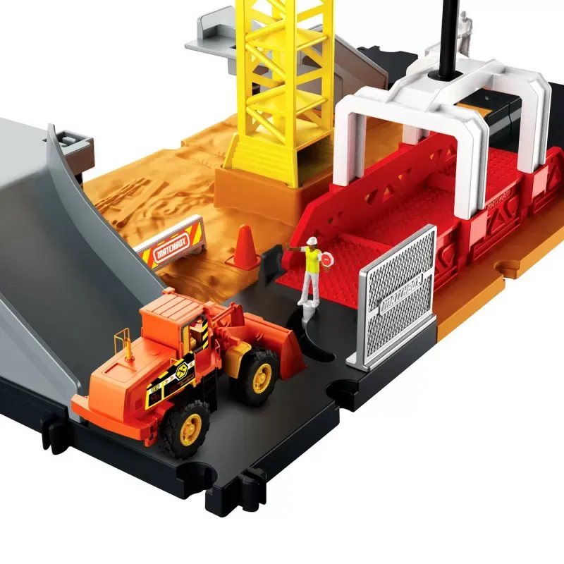 Jucarii, Copii si Bebe - Jucarii si jocuri - Vehicule si jucarii cu telecomanda - Masinute - Set de joaca cu excavator, Matchbox, Santierul - Infinity.ro