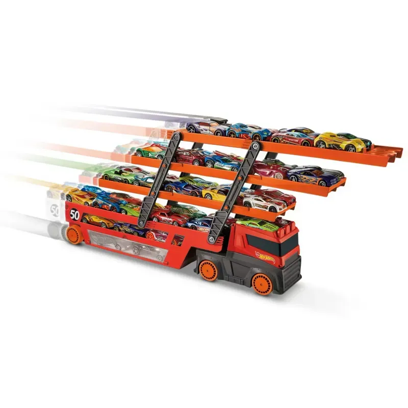 Jucarii, Copii si Bebe - Jucarii si jocuri - Vehicule si jucarii cu telecomanda - Masinute - Mega Transportator de masini Hot Wheels - Infinity.ro