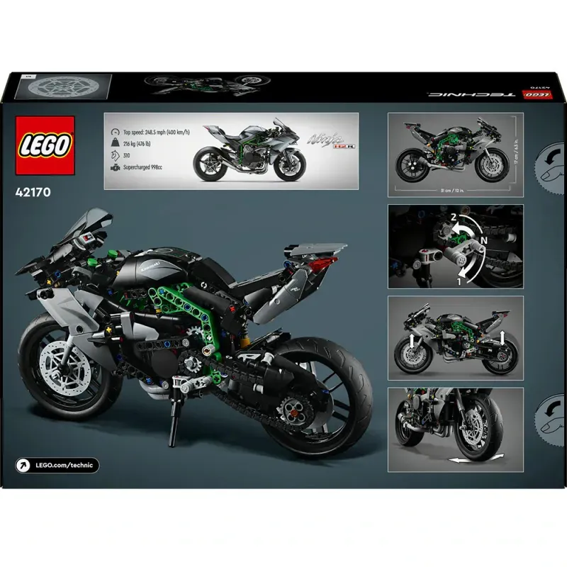 Jucarii, Copii si Bebe - Jucarii si jocuri - Seturi de constructie si cuburi - Seturi de constructie - LEGO Technic: Motocicleta Kawasaki Ninja H2R 42170 - Infinity.ro