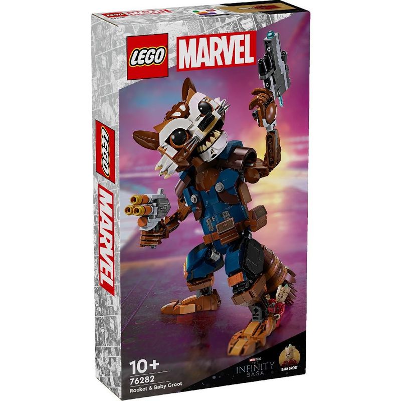 Jucarii, Copii si Bebe - Jucarii si jocuri - Seturi de constructie si cuburi - Seturi de constructie - LEGO Super Heroes Rocket si bebelusul Groot 76282 - Infinity.ro
