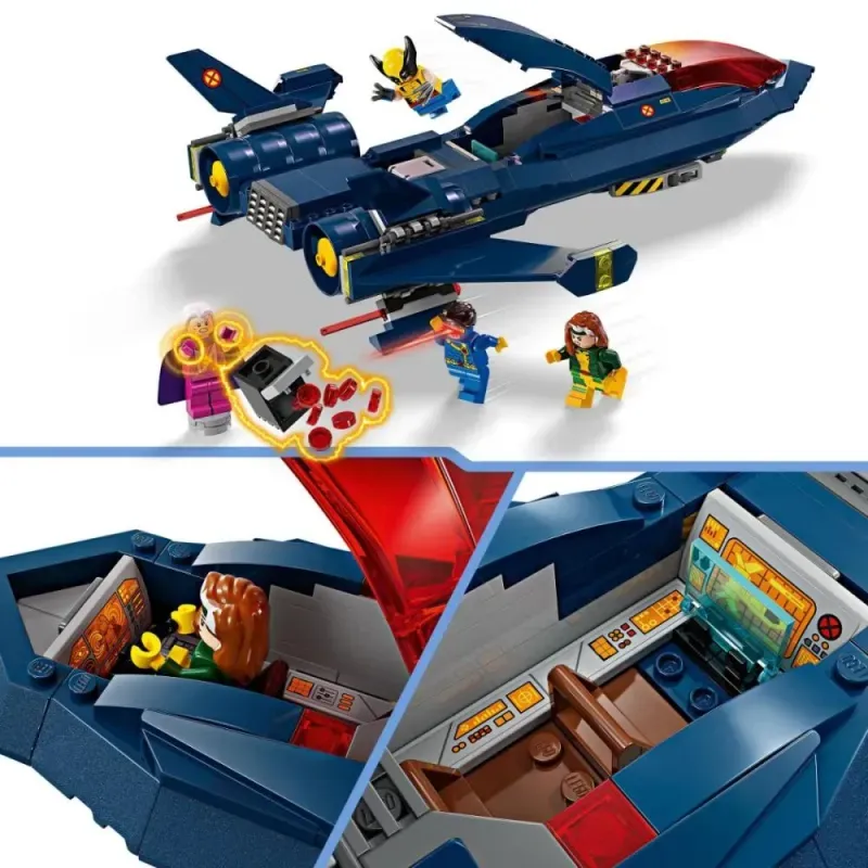Jucarii, Copii si Bebe - Jucarii si jocuri - Seturi de constructie si cuburi - Seturi de constructie - LEGO Super Heroes Avionul X-Jet al lui X-Men 76281 - Infinity.ro