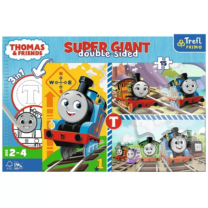 Jucarii, Copii si Bebe - Jucarii si jocuri - Jocuri si puzzle - Puzzle - Puzzle Trefl Primo Super Giant 15 Thomas - Infinity.ro