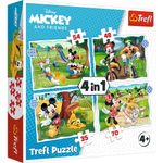 Jucarii, Copii si Bebe - Jucarii si jocuri - Jocuri si puzzle - Puzzle - Puzzle Trefl 4in1 Mickey Mouse Ziua Deosebita - Infinity.ro