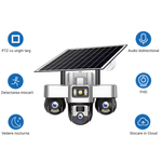 Casa si Gradina - Electrice - Smart Home - Camere de supraveghere - Camera de supraveghere tripla MaGeCa cu panou solar, Cartela SIM, 4G, 18MP Full HD, 3 zone supravegheate simultan - Infinity.ro