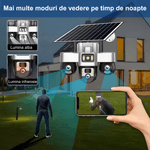 Casa si Gradina - Electrice - Smart Home - Camere de supraveghere - Camera de supraveghere tripla MaGeCa cu panou solar, Cartela SIM, 4G, 18MP Full HD, 3 zone supravegheate simultan - Infinity.ro