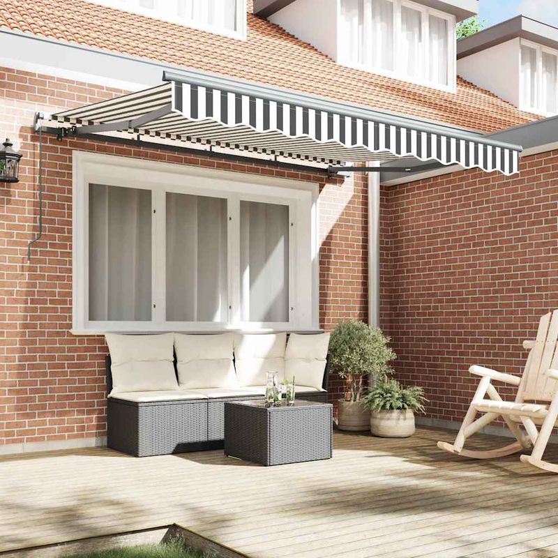 Casa si Gradina - Gradina si terasa - Umbrele si pavilioane - Pavilioane - Cortina Retractabila Manual Antracit si Alb - Infinity.ro