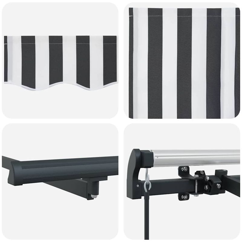 Casa si Gradina - Gradina si terasa - Umbrele si pavilioane - Pavilioane - Cortina Retractabila Manual Antracit si Alb - Infinity.ro