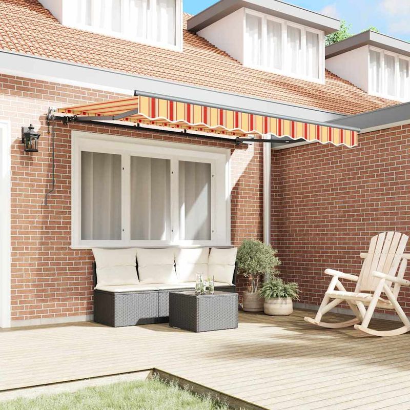 Casa si Gradina - Gradina si terasa - Umbrele si pavilioane - Pavilioane - Cortina Retractabila Galben si portocaliu si antracit 3 x 2 m - Infinity.ro