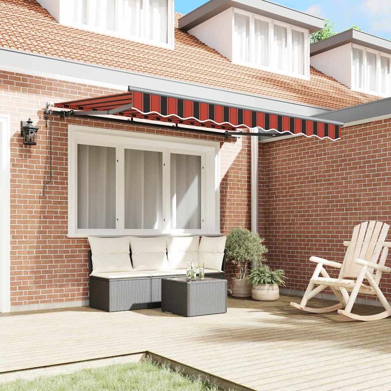 Casa si Gradina - Gradina si terasa - Umbrele si pavilioane - Pavilioane - Cortina Retractabila Manual Galben si portocaliu si alb - Infinity.ro