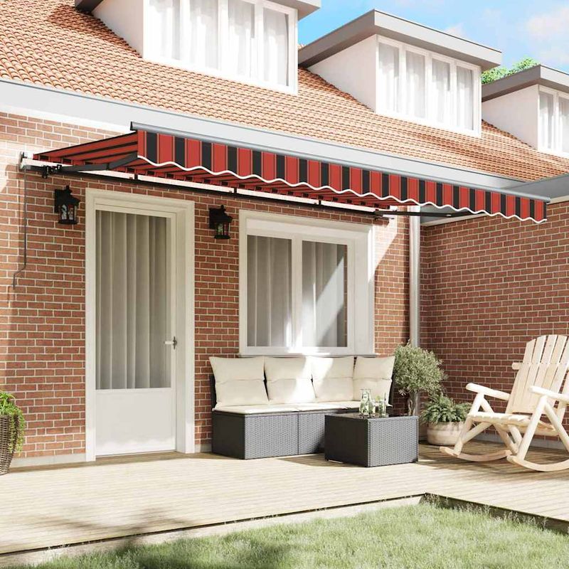 Casa si Gradina - Gradina si terasa - Umbrele si pavilioane - Pavilioane - Cortina Retractabila Galben si portocaliu si alb 3.5 x 2 m - Infinity.ro