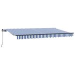 Casa si Gradina - Gradina si terasa - Umbrele si pavilioane - Pavilioane - Cortina Retractabila Manual Albastru si Alb 3.5 x 2 m - Infinity.ro