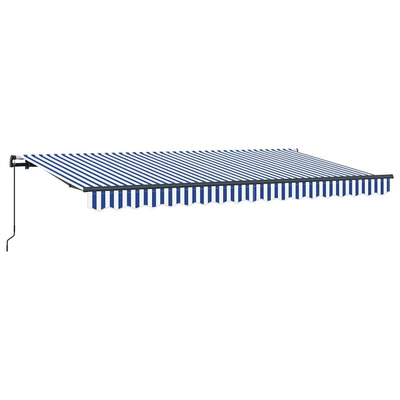 Casa si Gradina - Gradina si terasa - Umbrele si pavilioane - Pavilioane - Cortina Retractabila Manual Albastru si Alb 3.5 x 2 m - Infinity.ro